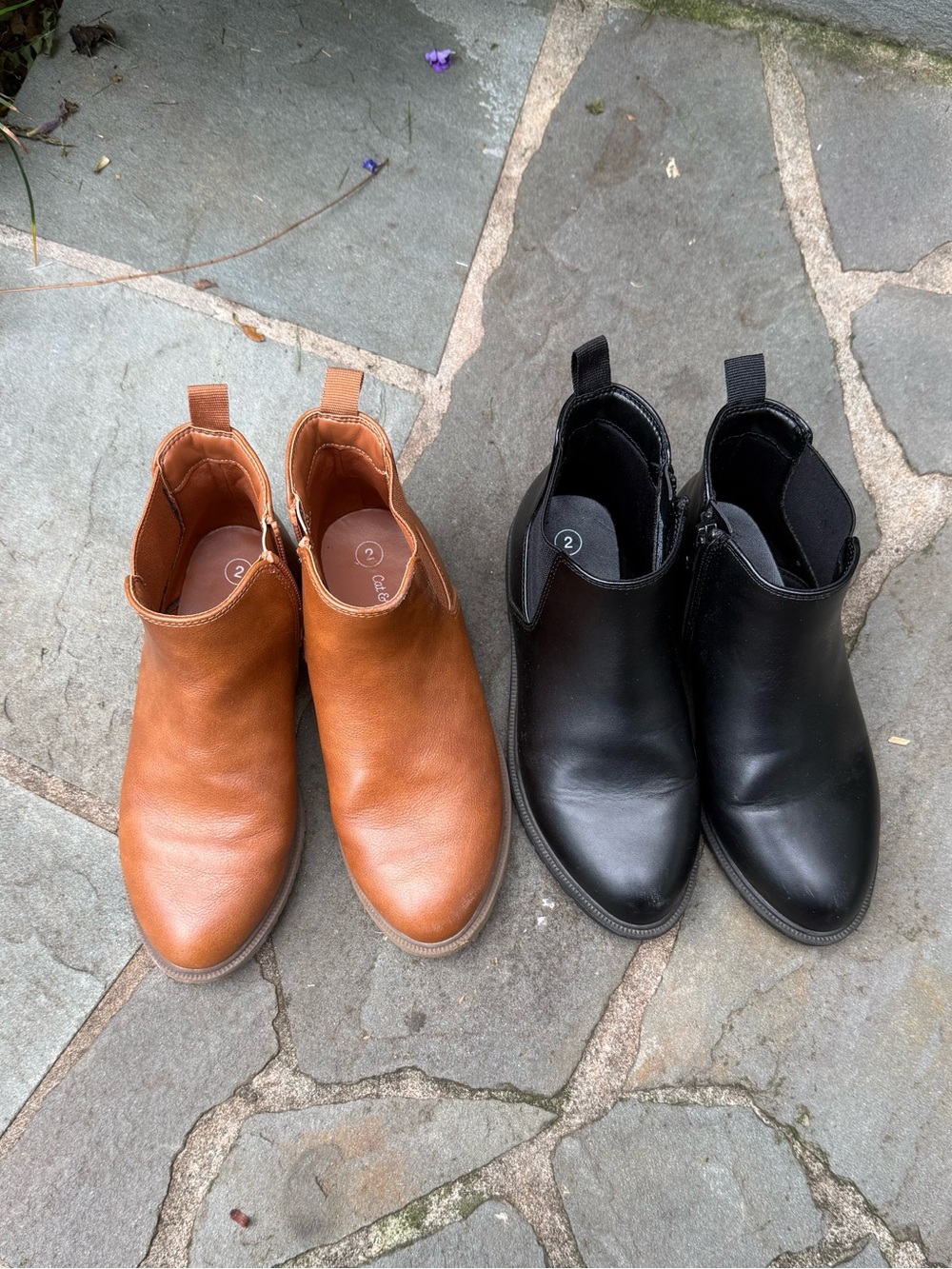Lot of 2 Pairs Size 2 Target Cat & Jack Girls Chelsea Ankle Boots